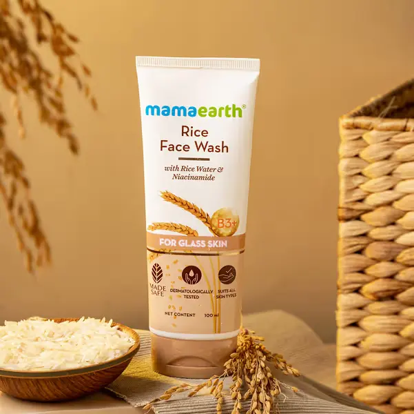 Mamaearth Rice Face Wash With Rice Water & Niacinamide for Glass Skin 100ml