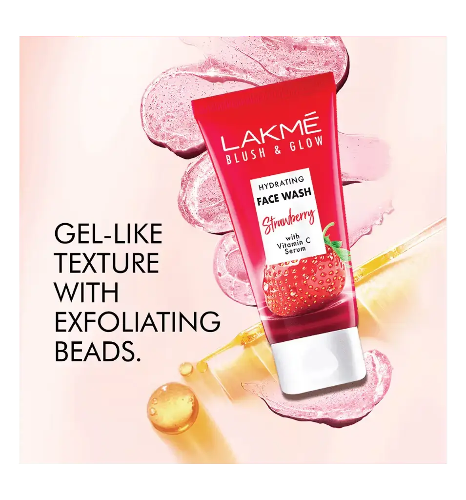 Blush & Glow Hydrating Strawberry Facewash with Vitamin C Serum - 100 g