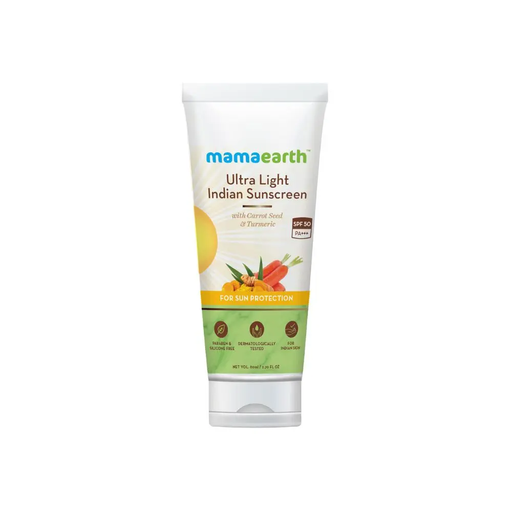 Mamaearth Ultra Light Indian Sunscreen SPF50 PA+++ 80ml
