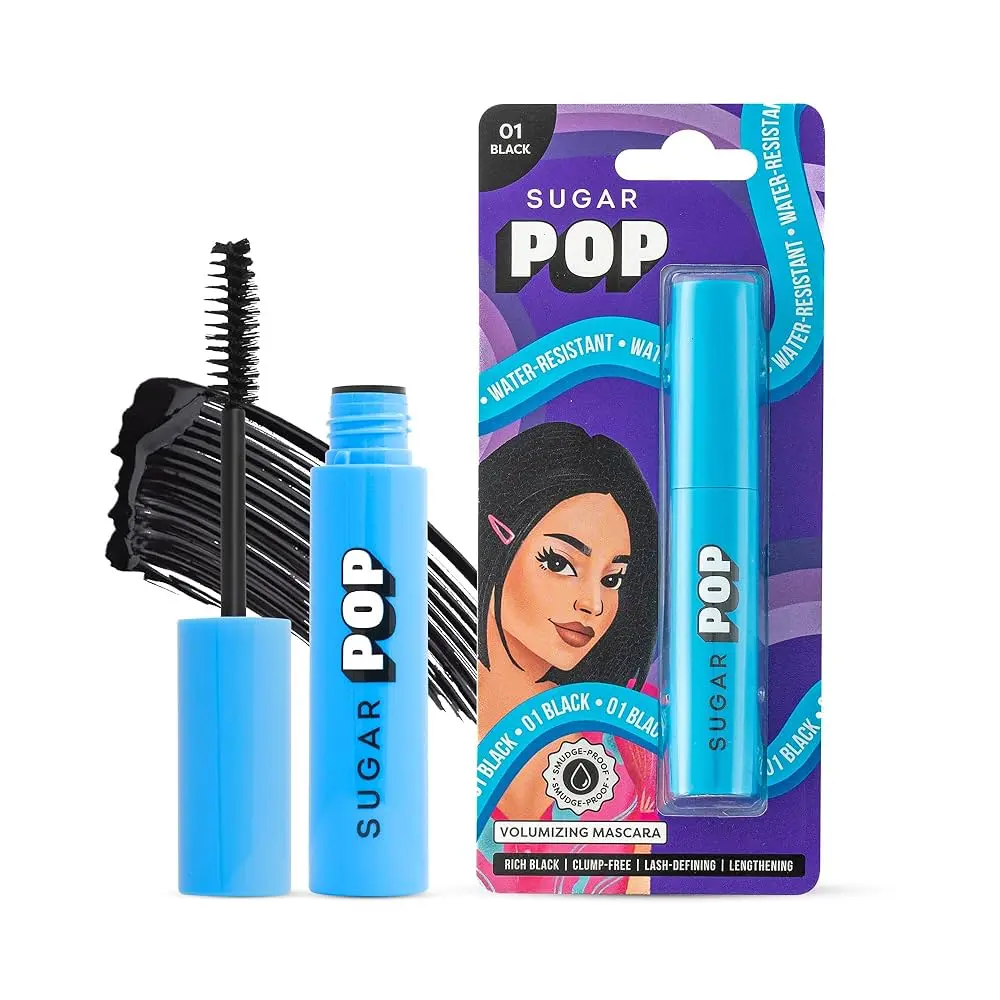 SUGAR POP Volumizing Mascara - Intense Black Formula, Smudge-Proof, Clump Free, 9 ml