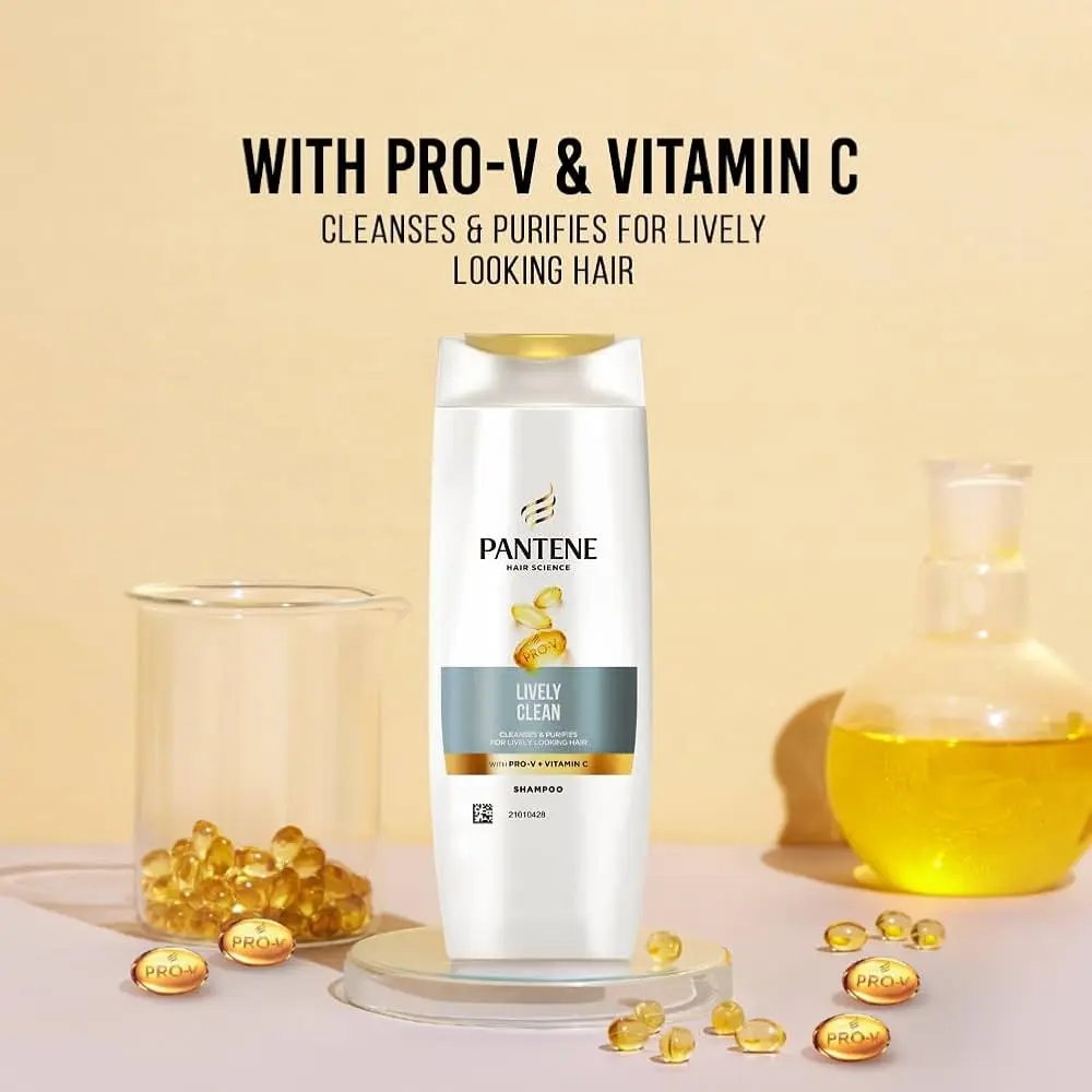 Pantene Advanced Haircare Solution, Lively Clean Shampoo for Women, 90 Ml