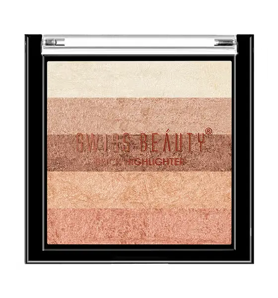 Swiss Beauty Brick Highlighter | Highly-Pigmented Powder Highlighter + Bronzer With Easy-To-Blend Formula | Shade- 7G