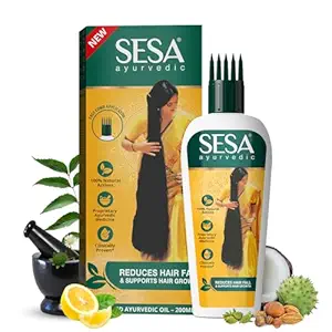 SESA Ayurvedic Hair Oil With Bhringraj & 17 Rare Herbs Oil For Hair Growth Help Control Hair Fall  (200 ml)