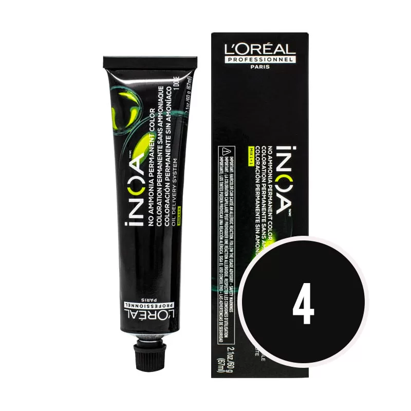 Loreal Inoa Ammonia Free Hair Color 60G 4 Brown Natural 