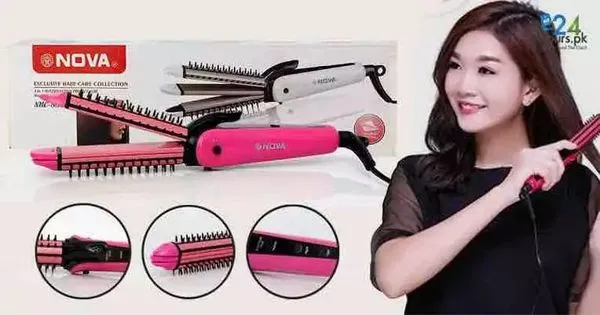 Nova Hair Straightener, Hair Curler & Hair Crimper NHC8890 3 IN 1 Professional 