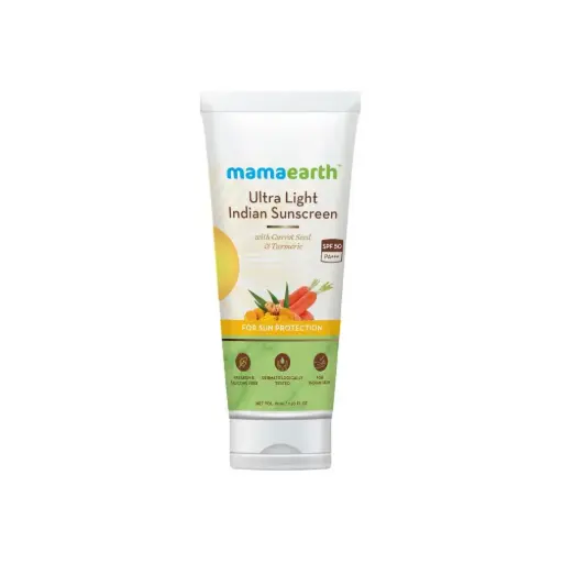 Mamaearth Ultra Light Indian Sunscreen SPF50 PA+++ 80ml