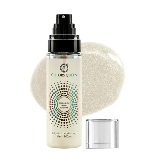 Colors Queen Gold Glow Makeup Fixer Spray – 100 ml 