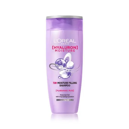 Loreal Paris Moisture Filling Shampoo, With Hyaluronic Acid, For Dry & Dehydrated Hair, Adds Shine & Bounce, Hyaluron Moisture 72H, 200ml