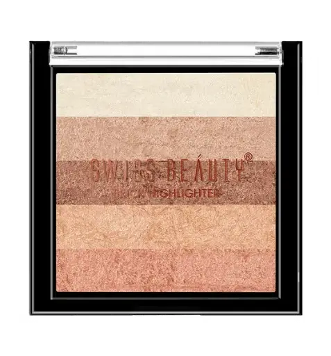 Swiss Beauty Brick Highlighter | Highly-Pigmented Powder Highlighter + Bronzer With Easy-To-Blend Formula | Shade- 7G