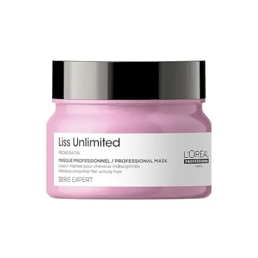 LOréal Professionnel Liss Unlimited Mask for Frizzy & Unruly Hair - 250ml | Enriched with Pro-Keratin | Increases Softness & Shine