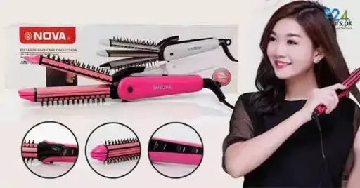 Nova Hair Straightener, Hair Curler & Hair Crimper NHC8890 3 IN 1 Professional 
